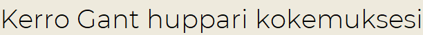 Kerro Gant huppari kokemuksesi